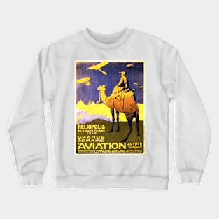 HELIOPOLIS EGYPT Great Aviation Air Plane Exhibition Vintage Travel Crewneck Sweatshirt